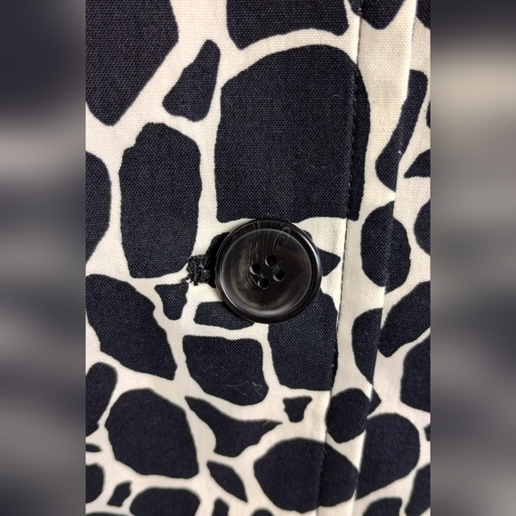 NEW Jones NY trendy jacket giraffe animal print black ivory plus size 2X cotton - Picture 4 of 11